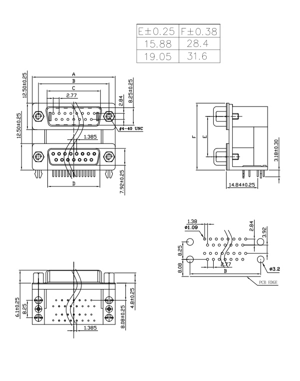 鉚合d-sub連接器