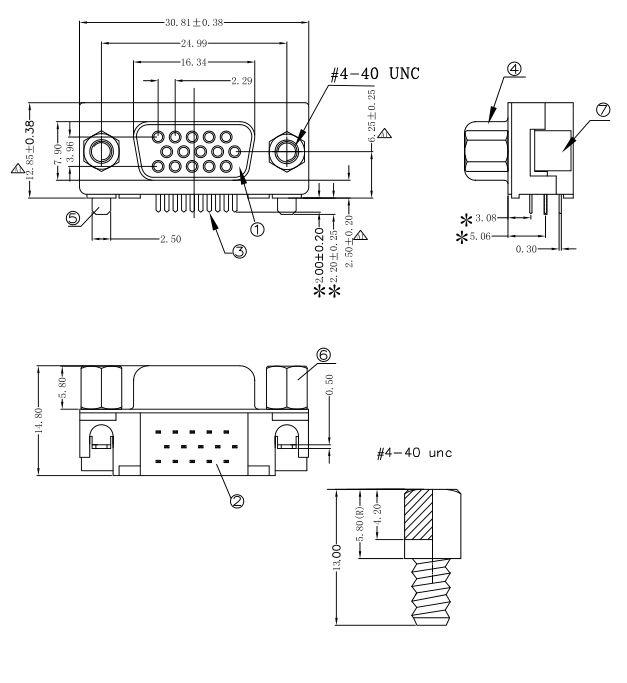  藍膠鉚合d-sub連接器